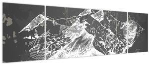 Obraz - Ilustrace hor (170x50 cm)
