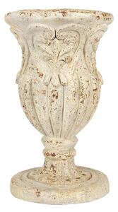 Béžový antik květináč/ váza zdobený ornamety Brocante - Ø 27*43 cm - Clayre & Eef