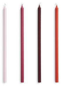 Svíčky Slim Pink / Red Ø 1,2 cm – set 4 ks