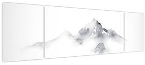 Obraz - Inkoustová malba hor (170x50 cm)
