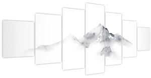 Obraz - Inkoustová malba hor (210x100 cm)