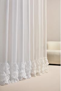 Vysoce kvalitní krémová záclona Flavia s volánky na kruzích 300 x 250 cm