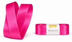 Stuha taftová Shocking Pink sytě růžová 25mm x 3m (7,-Kč/m)