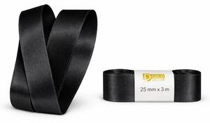 Stuha taftová Deep Black černá 25mm x 3m (7,-Kč/m)