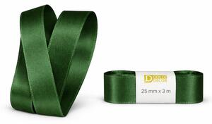 Stuha taftová Forest green tmavě zelená 25mm x 3m (7,-Kč/m)