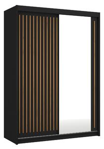ARK - Šatní skříň ROSE, Černá/Zlatá 150 cm