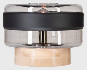 4concepts Designová stolní lampa UMBRIEL TRANSPARENT BLACK & WOOD Barva: Tmavé dřevo