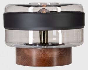 4concepts Designová stolní lampa UMBRIEL TRANSPARENT BLACK & WOOD Barva: Tmavé dřevo