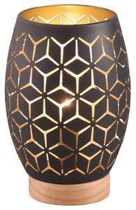 Stolní lampa BIDAR 1 černá/zlatá/světlé dřevo