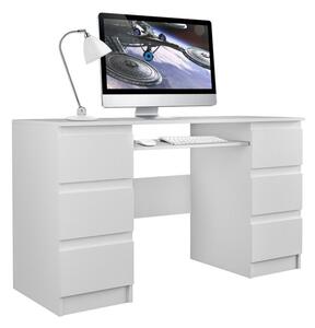 PC stůl KUBIAS bílá (130 x 51) cm