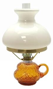 Sklárna Častolovice - Petrolejová lampa Anna - Káro - amber - komplet