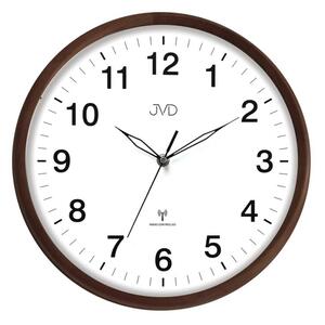 JVD Rádiem řízené dřevěné netikající tiché hodiny JVD NR24021.2 (rádiem řízené hodiny s plynulým tichým chodem)