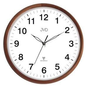 JVD Rádiem řízené dřevěné netikající tiché hodiny JVD NR24021.3 (rádiem řízené hodiny s plynulým tichým chodem)