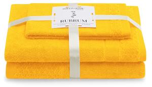 AmeliaHome Sada 3 ks ručníků RUBRUM klasický styl žlutá