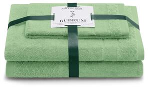 AmeliaHome Sada 3 ks ručníků RUBRUM klasický styl světle zelená