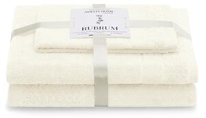 AmeliaHome Sada 3 ks ručníků RUBRUM klasický styl krémová