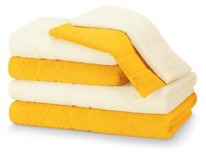 AmeliaHome Sada 6 ks ručníků RUBRUM klasický styl žlutá