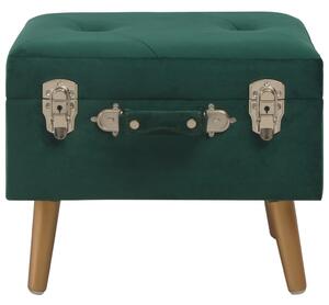 Stolička s úložným prostorem 40 cm zelená samet