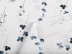 Biante Bavlněný závěs Sandra SA-398 Modré kvítí s motýlky 150x140 cm