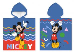 Pončo s obrázkem Mickeyho na modrém podkladu. Pončo lze využít jako ručník nebo župánek s kapucí. Vhodné především pro kluky. Rozměr ponča je 50x110 cm