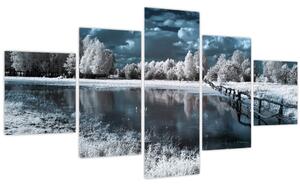 Obraz - Zamrzlá krajina (125x70 cm)