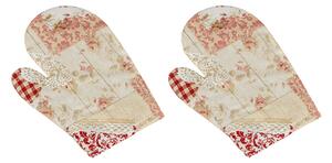 Bellatex Kuchyňská chňapka 2ks 28x18 cm Patchwork Růžová,Béžová