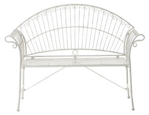 Zahradní lavice GUALEA 130 cm Kov Krémově bílá