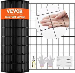 Kovová mřížka – potažená vinylem – délka 15 m – výška 61 cm – pro kurníky, oplocení, nosnice, klece – černá