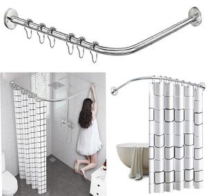 Omgoods - Rohová tyč na závěs do sprchy, bez nutnosti vrtání, rozměry 90-130 cm