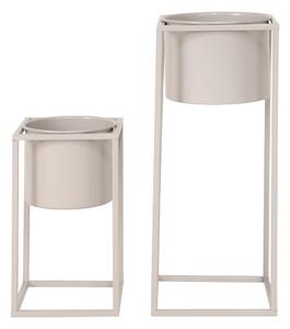 Set 2 ks květináčů Mvalina (béžová + šedá)