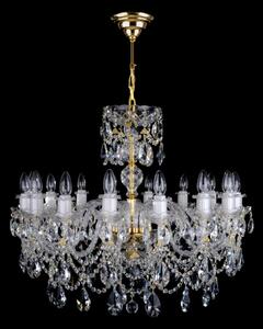 DBK GLASS Luxusní 16-ti ramenný křišťálový lustr s kroucenými skleněnými rameny a broušenými mandlemi 2190-16-S