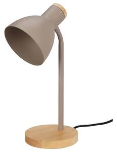 Stolní lampa TINA hnědošedá/dřevo