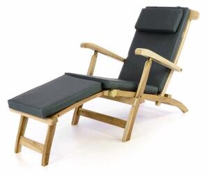 Divero Florentine 50389 Zahradní dřevěné lehátko + polstrování - antracit