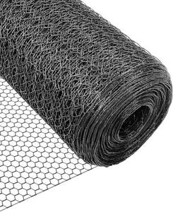 Plot drátěný, hexagonální – velikost očka 13 mm – výška 100 cm – délka 50 m – s PVC povlakem – šedá barva