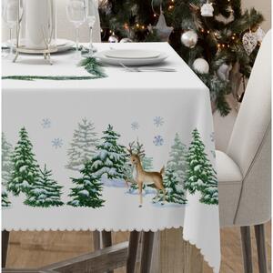 Vánoční ubrus na stůl Vánoční stromek MIG936 Bílá 110x160 cm