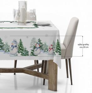 Vánoční ubrus na stůl Vánoční stromek MIG934 Bílá 110x160 cm