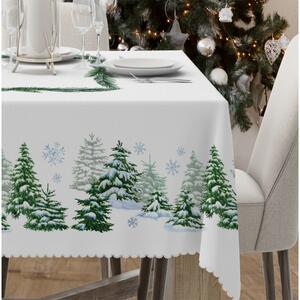 Vánoční ubrus na stůl Vánoční stromek MIG935 Bílá 110x160 cm