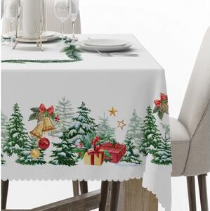 Vánoční ubrus na stůl Vánoční stromek MIG939 Bílá 110x160 cm