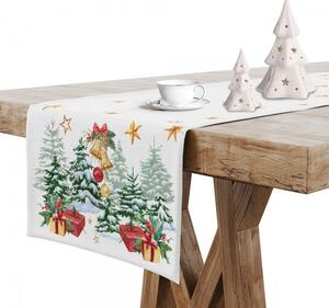 Vánoční běhoun na stůl Vánoční stromek MIG939 Bílá 40x140 cm