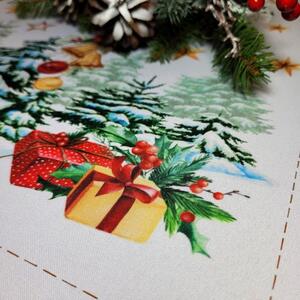 Vánoční běhoun na stůl Vánoční stromek MIG939 Bílá 40x140 cm