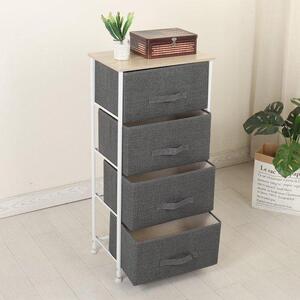 Organizační textilní úložný box se 4 přihrádkami, béžový, 45 x 30 x 94 cm, do ložnice nebo obývacího pokoje