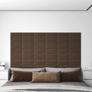 Nástěnné panely 12 ks hnědé 30 x 15 cm textil 0,54 m²