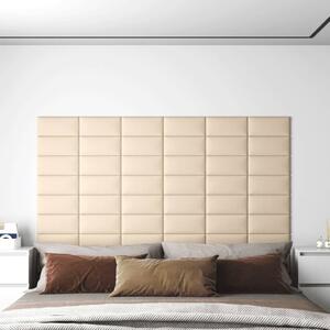 Nástěnné panely 12 ks krémové 30 x 15 cm textil 0,54 m²