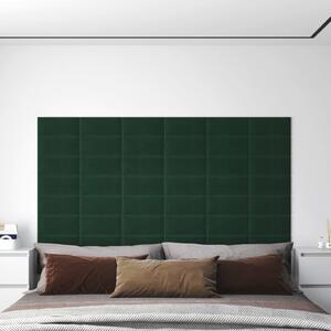 Nástěnné panely 12 ks tmavě zelené 30 x 15 cm textil 0,54 m²