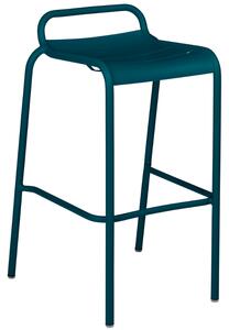 Modrá kovová barová židle Fermob Luxembourg 79 cm