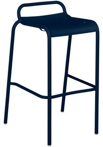 Tmavě modrá kovová barová židle Fermob Luxembourg 79 cm