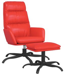 Relaxační křeslo se stoličkou červené umělá kůže