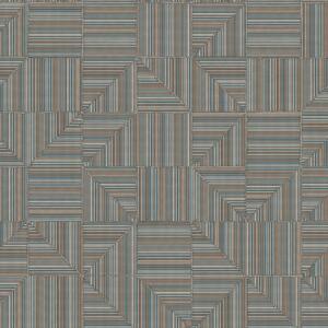 Geometrická vliesová tapeta na zeď, modro-hnědá, imitace látky, 23209-4, Omega, AdaWall