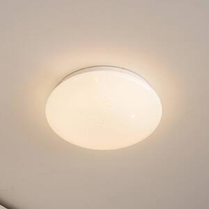 Lindby LED stropní svítidlo Janosch, bílé, Ø28cm, dálkové ovládání
