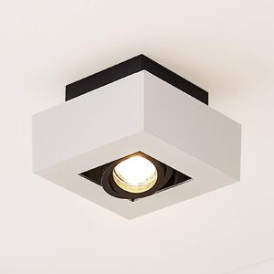 Arcchio Reflektor Vince, 14 x cm, bílý/černý, GU10, stmívatelný, Bílá / opál, Chodba, Hliník, Moderní